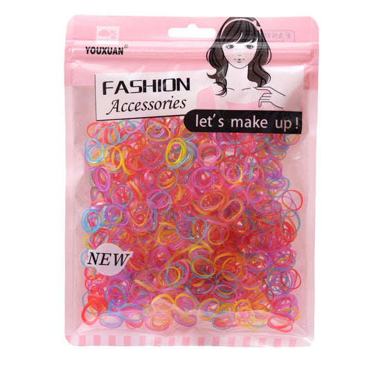 Youxuan Kids Elastics No Damage Colored Hair Bands Fashion Girls Hair Ties 1000 Count Small Size