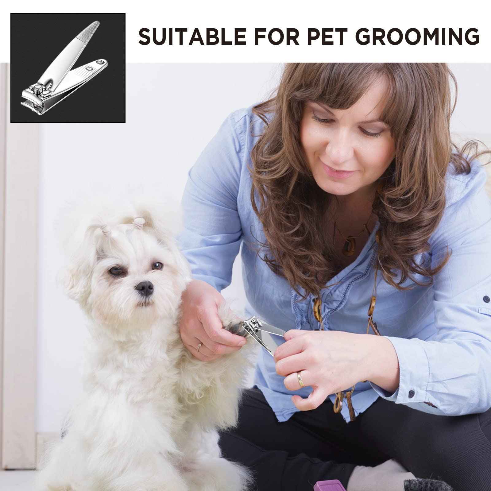 Lothee 120 Pcs Nail Clippers and Nail File Sets Bulk for Men Women 60 Pcs Thick Stainless Steel Fingernail and Toenail Cutter Clippers 60 Mini Double Sided Emery Board Manicure Pedicure Beauty Salon