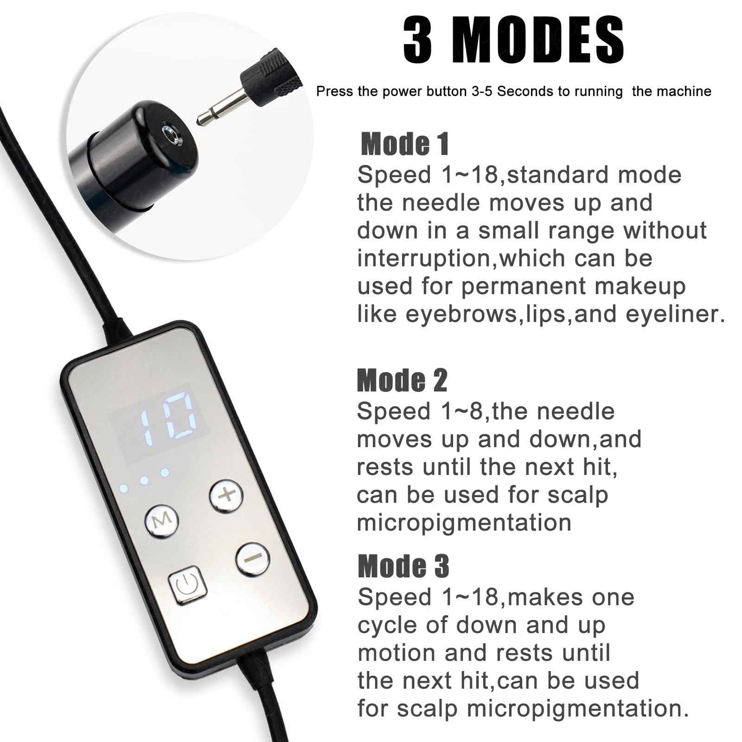 Scalp Micropigmentation Machine Kit – Professional SMP Hair Tattoo Machine with Adjustable Needles for Hairline Restoration