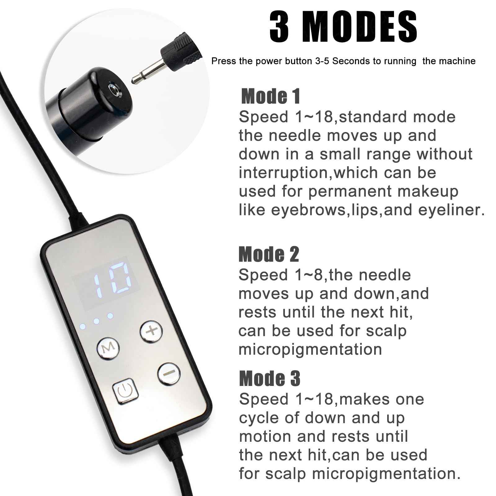 Scalp Micropigmentation Machine Kit – Professional SMP Hair Tattoo Machine with Adjustable Needles for Hairline Restoration