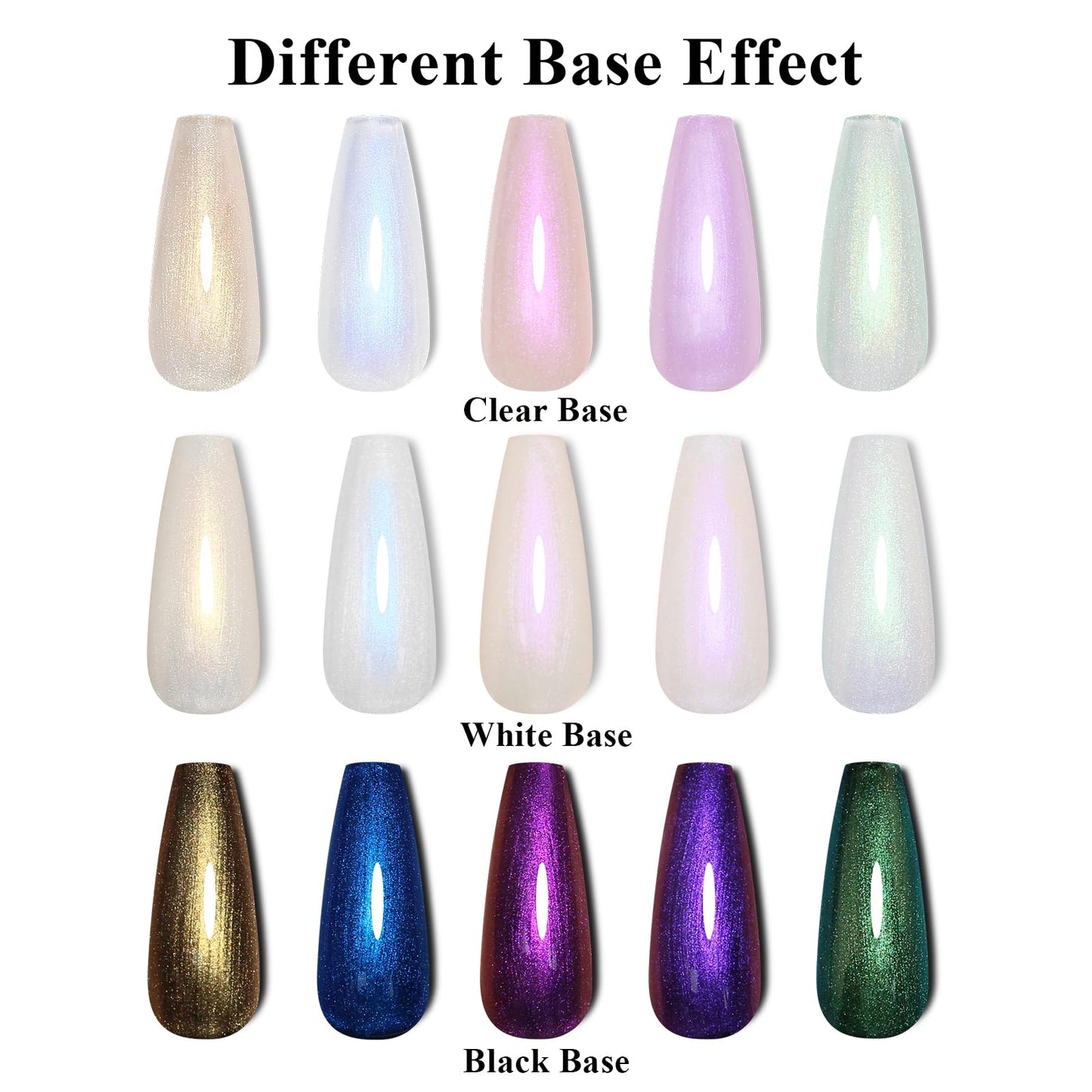 Imtiti Pearl Gel Nail Polish Set, 5 Colors Transparent Shell Shimmer Nail Gel Polish Blue Purple Rose Gold Green Mermaid Nail Drawing Gel With Black Gel Polish Spring Summer Soak Off UV Led 6ML