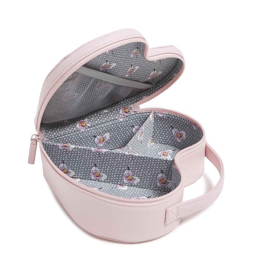 Vera Bradley Novelty Cosmetic Makeup Organizer Bag, Mon Amour Soft Blush