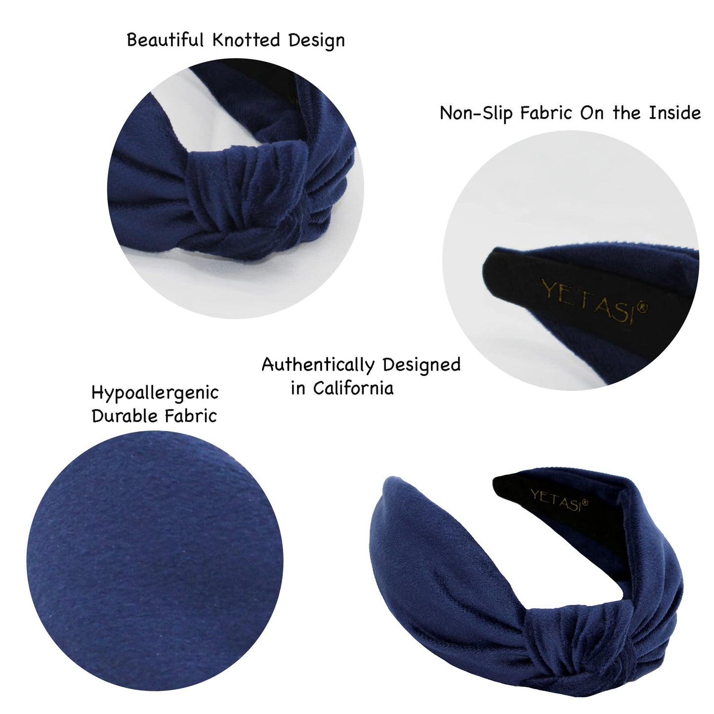 YETASI Royal Blue Headbands for Women is Chic. Headbands Girls Headbands Trendy, Womens Headbands are Knotted Headbands for Women's Hair, Cute Headbands for Women, Top Knot Fashion Designer Headband