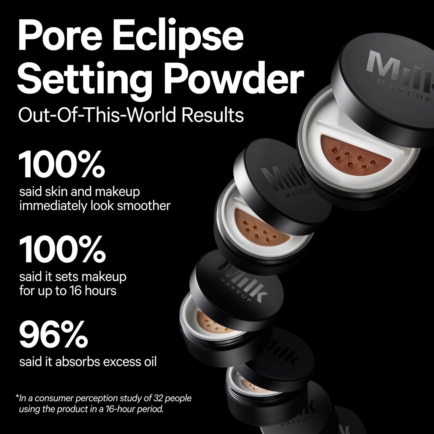 Milk Makeup Pore Eclipse Matte Translucent Setting Powder, Translucent Medium - 0.55 oz - Sets Makeup for Up to 16 Hours, Blurs Pores and Fine Lines & Controls Shine - Vegan & Cruelty Free