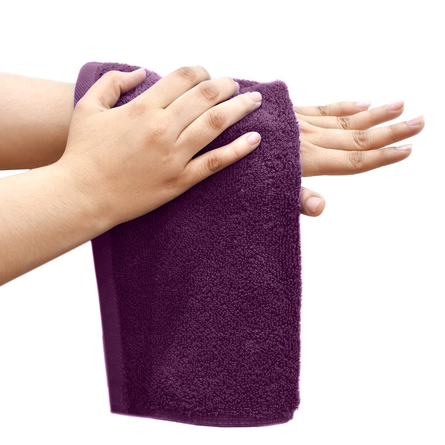 DAN RIVER 100% Cotton Face Towels 12 Pack - Premium Quality Washcloths Highly Absorbent Towels for Bathroom, Spa, Gym - Quick Dry Essential for Daily Use 12x12 in, 600 GSM – Purple Passion