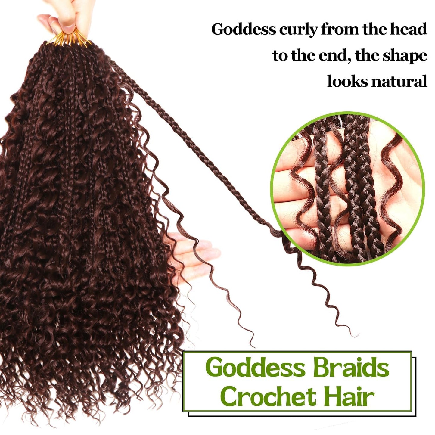 Goddess Bohemian Box Braids Crochet Hair-8 Packs 18 Inch Boho Crochet Braids for Black Women Synthetic Braiding Hair (#4, 18 Inch(Pack of 8))