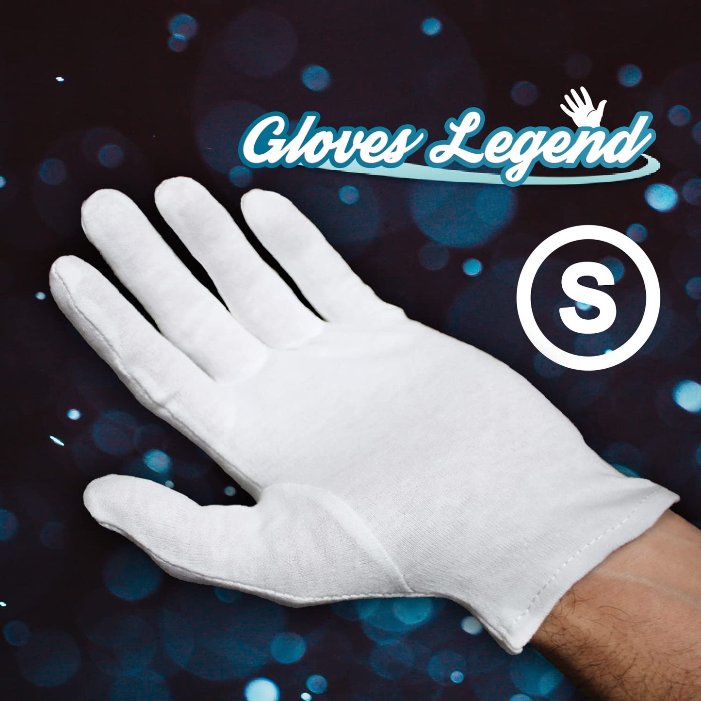 6 Pairs (12 Gloves) | Gloves Legend White Cotton Inspection Work Gloves | Coin Silver Art Handling | Cosplay Costume | Glove Liners | 100% Cotton | Women Size Small