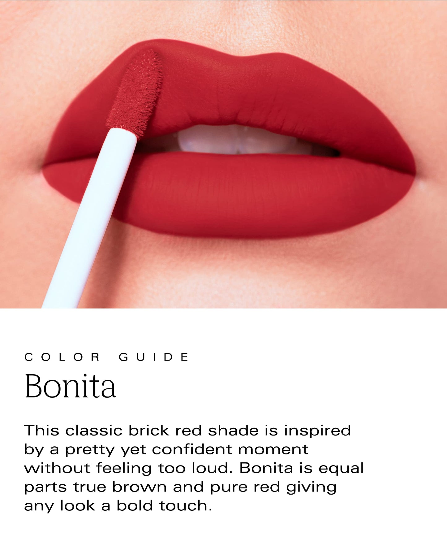 PDL Cosmetics Bold Aspirations Liquid Lipstick (Bonita) | Highly Pigmented Smooth Matte Finish | Brick Red Tone | Long Lasting, Non-Transfer, Hydrating Formula | Vegan | Cruelty-Free | .14 fl oz