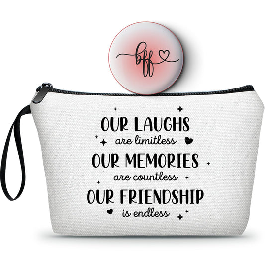 KONSOM Friend gifts for women,Gifts for Friends,Sister Birthday Gift Ideas,Besties Gifts for Women,Makeup Bag with Mirror,Women Birthday Gift Ideas,Unique Gifts for Women