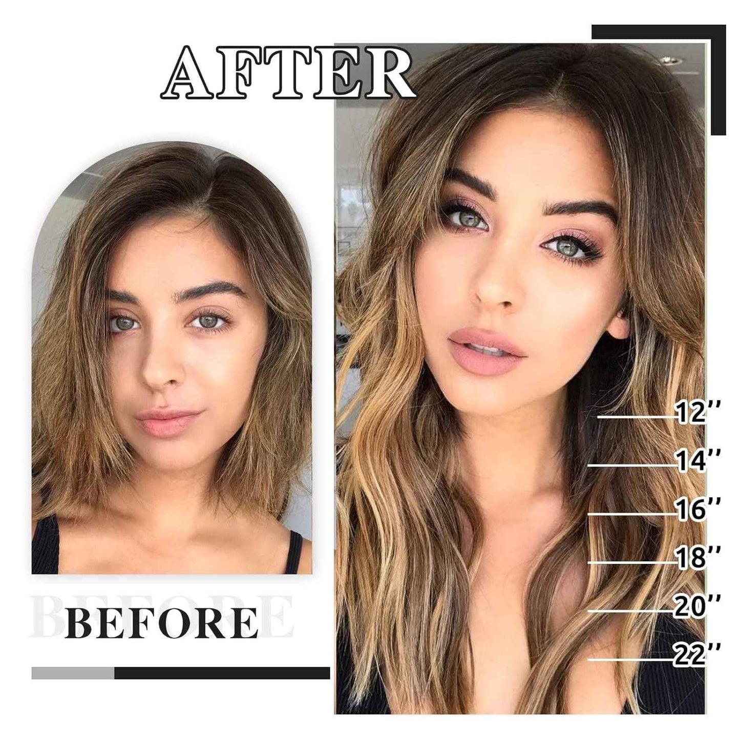 ORIGEN Clip in Hair Extensions Real Human Hair Clips ins Remy Hair Extensions for Women Full Head Medium Brown 80g 16 Clips 7 Pcs 12 Inches