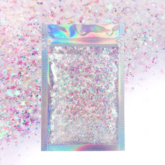 Iridescent Body Glitter - 15g Chunky Holographic Face Glitter, Hair Glitter, Eye Glitter and Body Glitter, Rave Glitter, Festival Accessories, Cosmetic Glitter Makeup. Loose Glitter Set