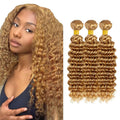 Honey Blonde Deep Wave Human Hair Bundles - 3 Pack #27