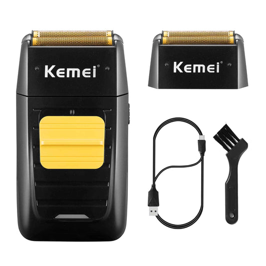 KEMEI Foil Shaver Double Electric Shaver for Men, Professional Electric Razors Head Shaver for Bald Men, Barber Supplies Cordless Rechargeable