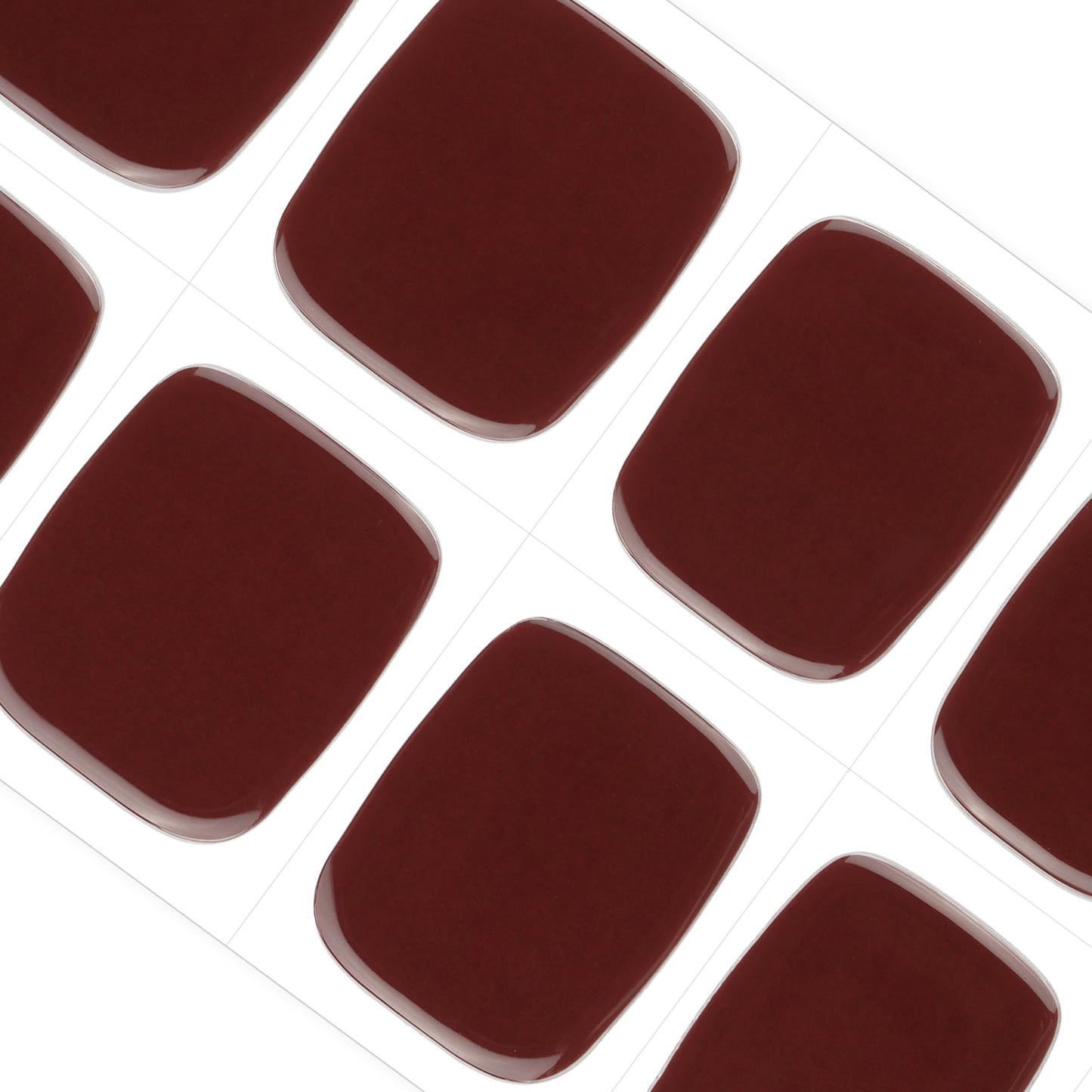 DANNI & TONI Semi Cured Gel Toenail Strips (Maroon) Deep Red Gel Toenail Stickers Glazed Gel Pedi Wraps 37 Stickers