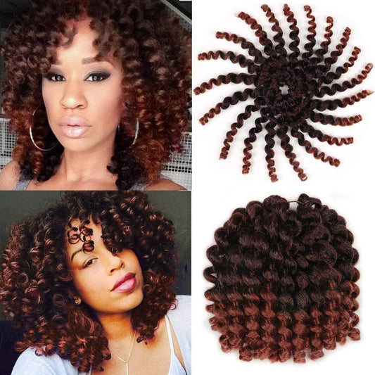 5 Packs Wand Curl Hair 8inch Jamaican Bounce Synthetic Crochet Twist Braids Hair Extension 20strands/pack Xtrend Hair (1B/350#, 5packs/Lot)