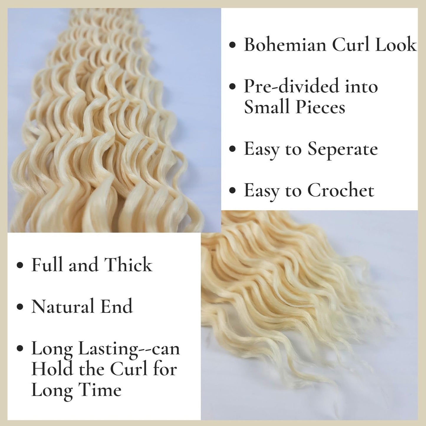 Gozill Blonde Braiding Hair Pre Stretched Kanekalon Braiding Hair for Boho Braids(6 Pakcs)