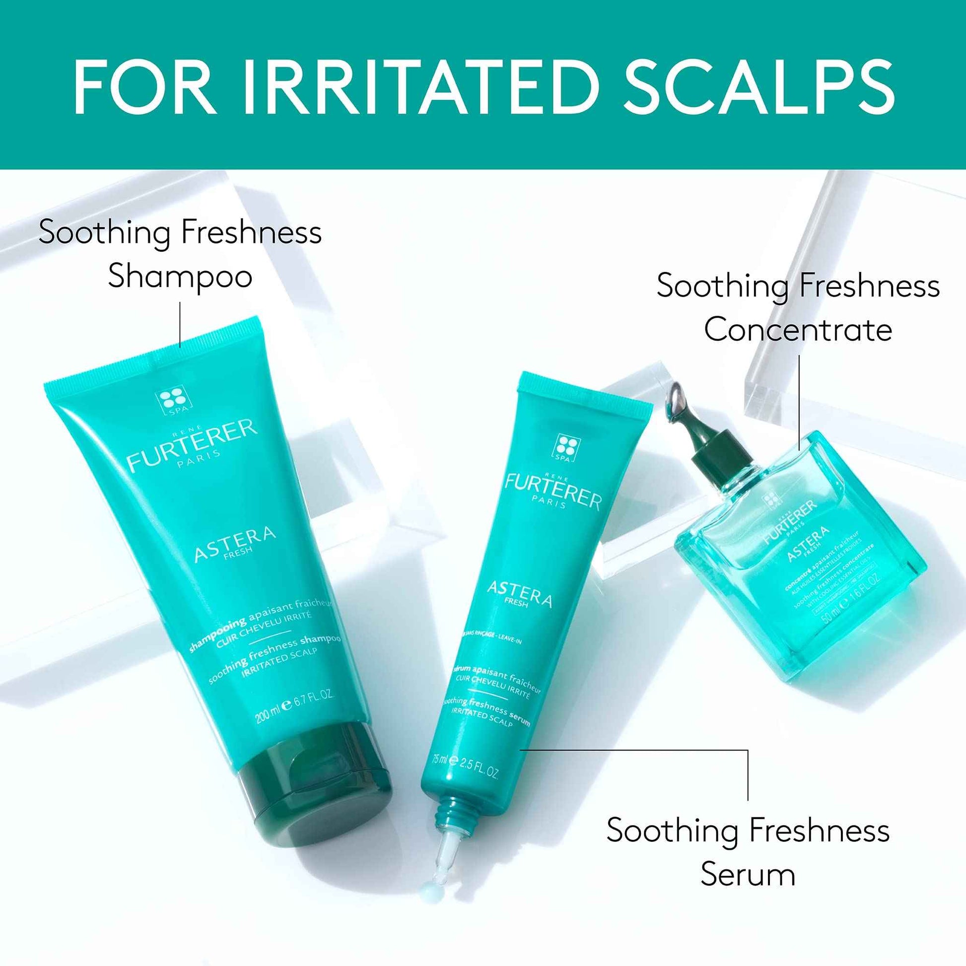 René Furterer ASTERA FRESH Soothing Freshness Shampoo, Irritated & Itchy Scalp, Peppermint, Eucalyptus 6.7 fl. oz.