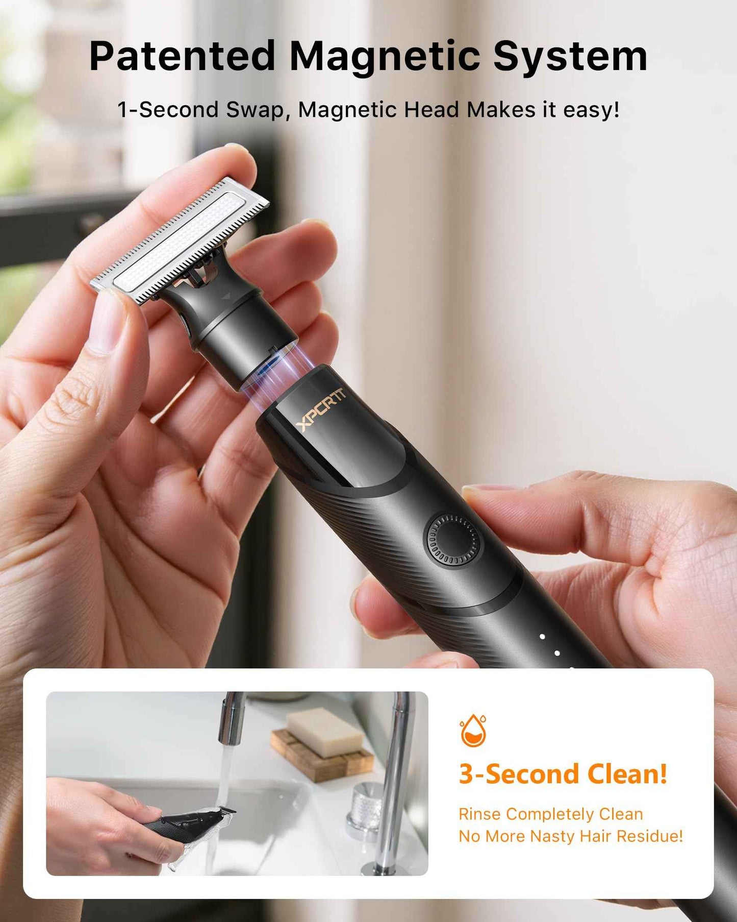 Trimcoo [2025 Upgraded Beard & Body Hair Trimmer for Men [All-in-One] USB-C Fast Charging, Groin & Ball Hair Painless Electric Shaver, Travel Razors, Waterproof Wet/Dry Groomer, Black(Lite)