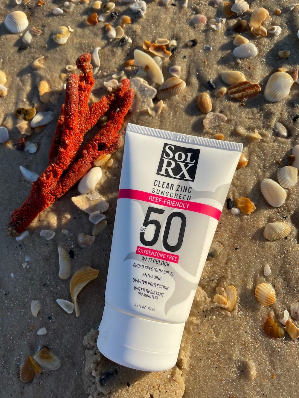 SolRX MINERAL+ SPF 50 Sunscreen - Zinc Oxide Sunscreen, Water Resistant Sunscreen, Reef Safe Sunscreen, Broad Spectrum Sunscreen for Face and Body