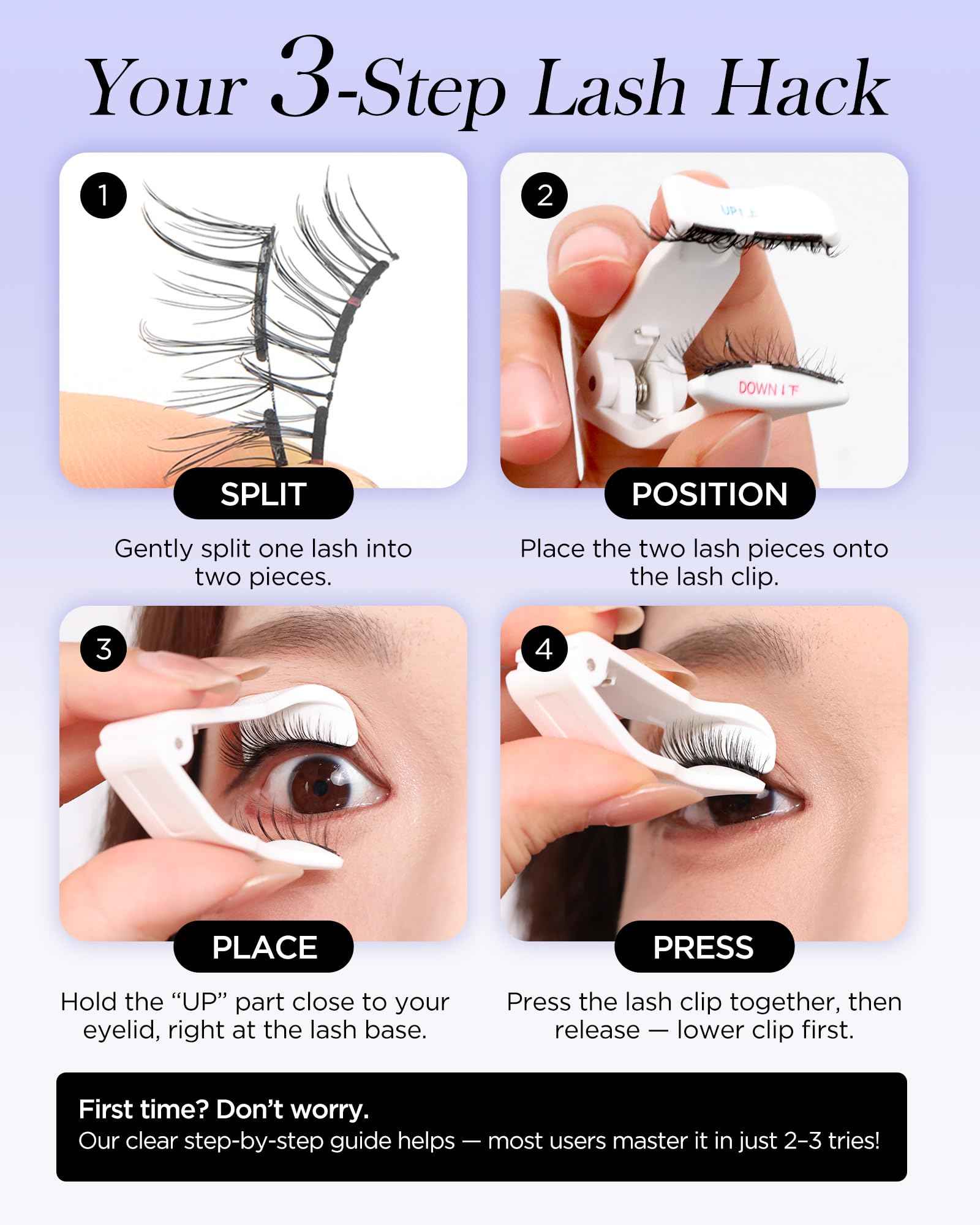 BEYELIAN Portable Magnetic Eyelashes with Applicator, Upgrade Soft Magnetic Lashes No Glue Needed Magnetic Eyelashes Natural Look, Reusable, Fales Eyelashes for Eye YT25 (All-In-One & Comfortable)