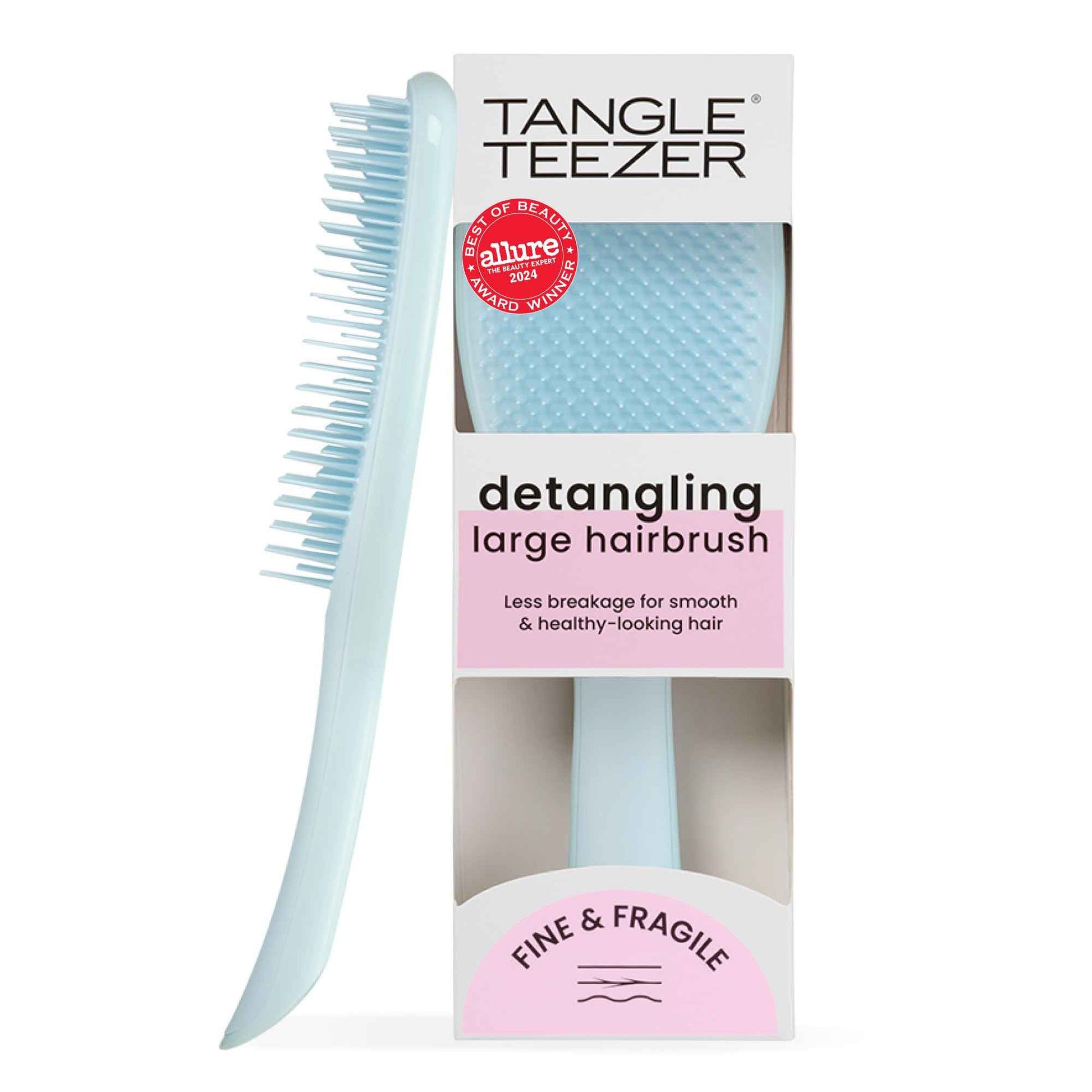 Tangle Teezer Fine & Fragile Ultimate Detangler Brush, Dry & Wet Hair Brush to Detangle & Reduce Breakage, Large, Seafoam Blue