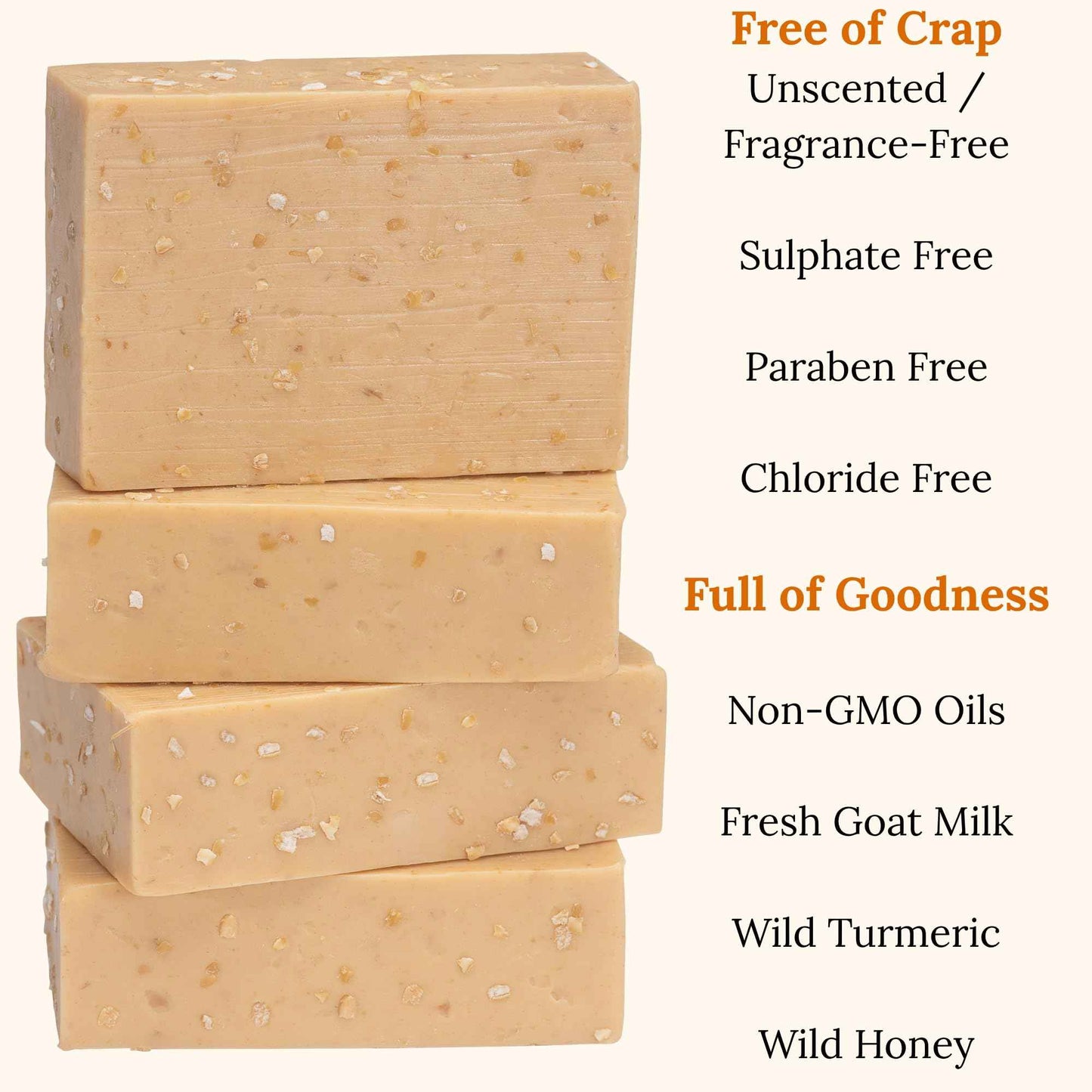 Turmeric Goat Milk Honey Oatmeal Soap Bars for Dark Spots, Hyperpigmentation & Acne - All Natural Organic Turmeric Soap Bars for Sensitive and Uneven Skin