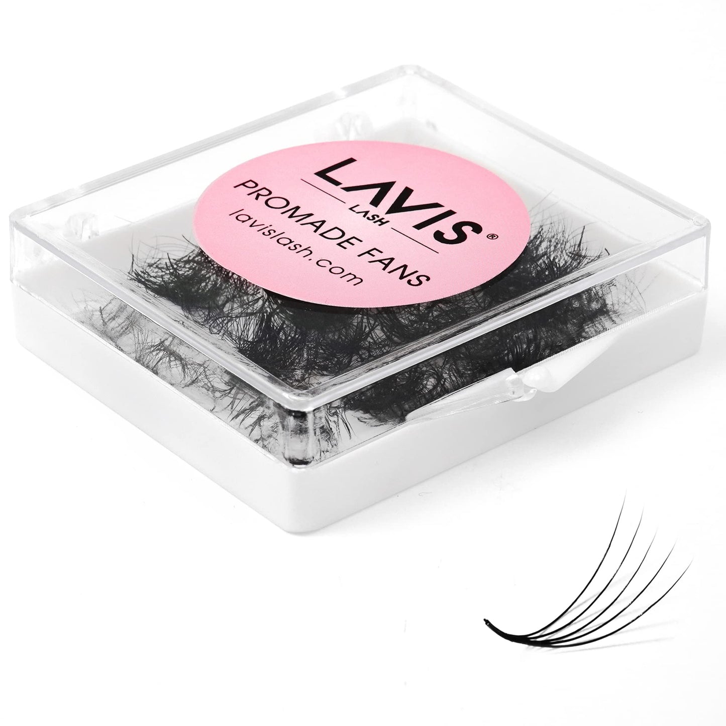 LAVISLASH 500 Promade Fans Eyelash Extension | Handmade Loose Volume Lash | Mutiple Options 3D-8D/10D/12D/14D/16D Fans | 0.03/0.05/0.07mm Thickness | C/CC/D Curl | 8-16mm Length(5D-0.07-CC-14mm)