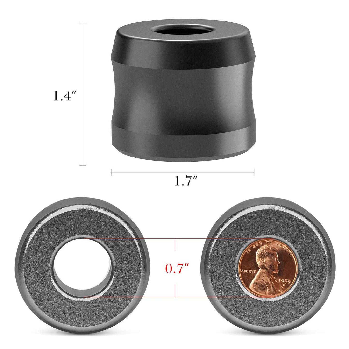 Linkidea 2 Pack Safety Razor Stand, Opening Dia 0.7" (18.5mm) Men Shaving Stand for Bathroom Countertop Compatible with Gillette SkinGuard (Dark Grey)