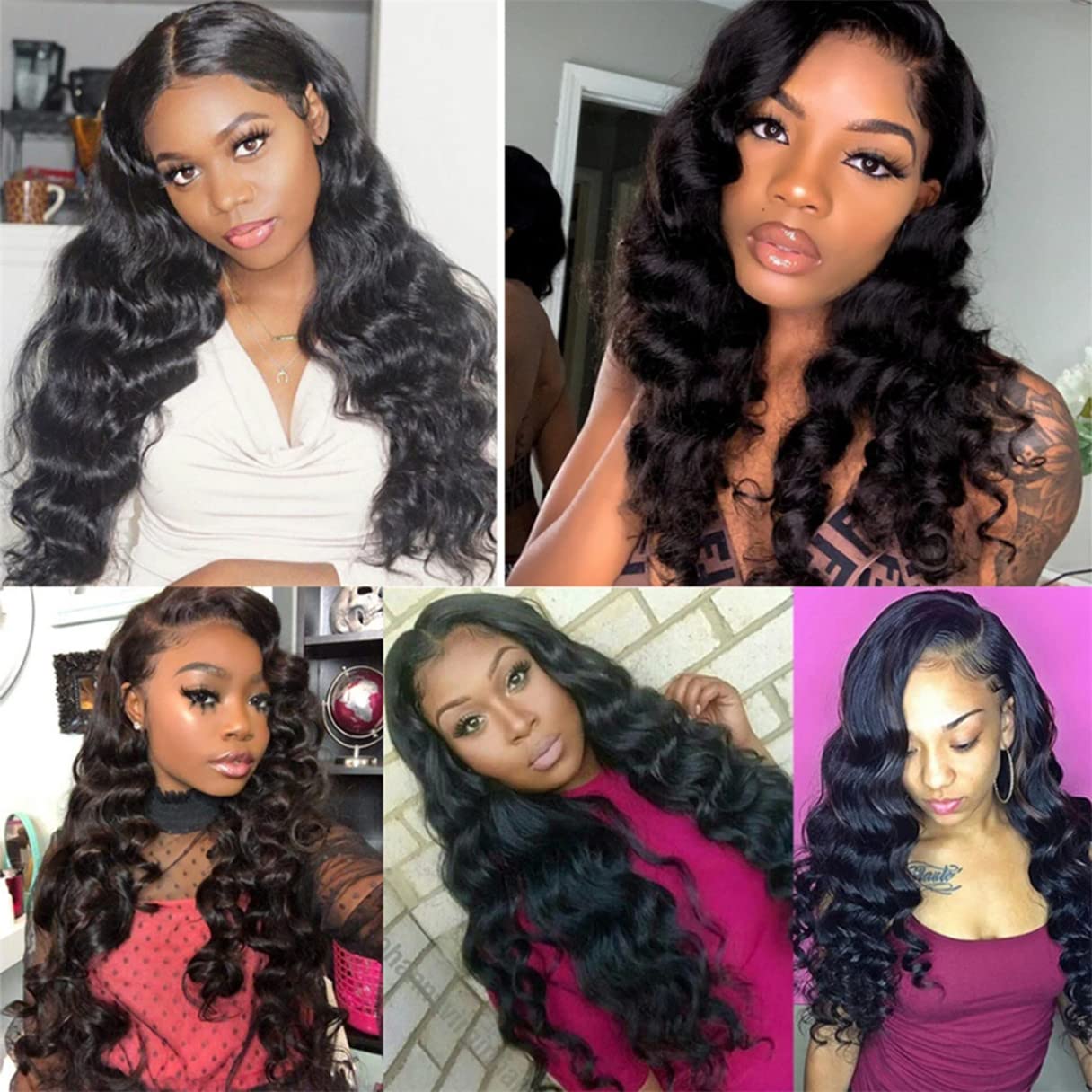 Brazilian Loose Wave 4x4 Lace Closure 100% Unprocessed Human Virgin Hair Pre Plucked Loose Deep Wave Pre-Plucked Hairline Frontal Closure Natural Black With Baby Hair (12inch, loose wave 4x4)