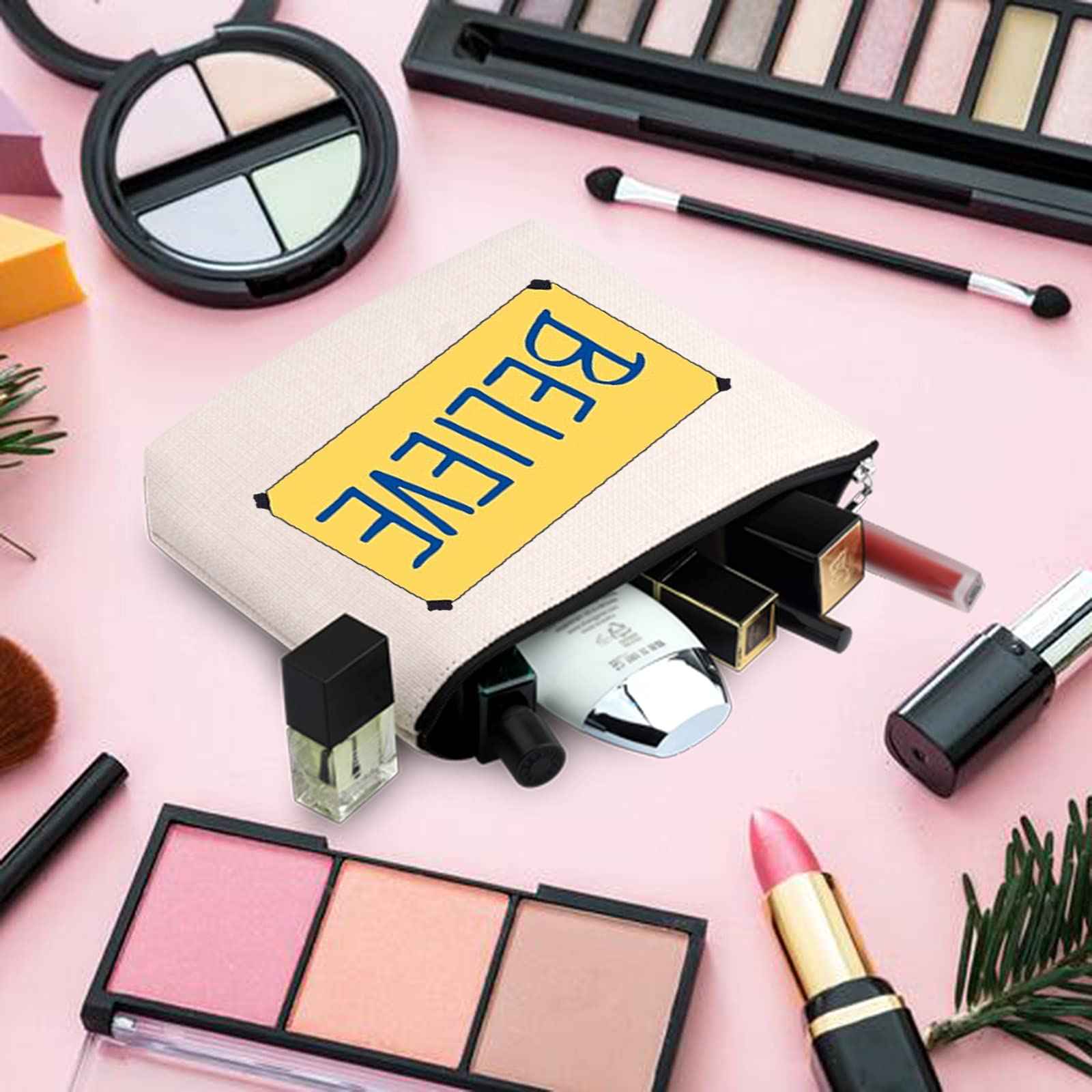 TOBGBE TV Show Gift Believe Makeup Bag Funny Believe Gift for Women TV Show Merchandise Soccer Football Lover Travel Case (Believe bag)