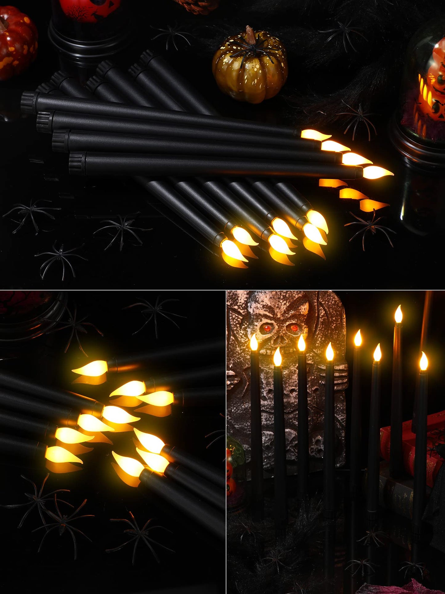 Treela 24 Pcs Flameless Taper Candles Bulk LED Taper Candles Sticks Battery Operated for Christmas Birthday Wedding Party Church Table Decoration