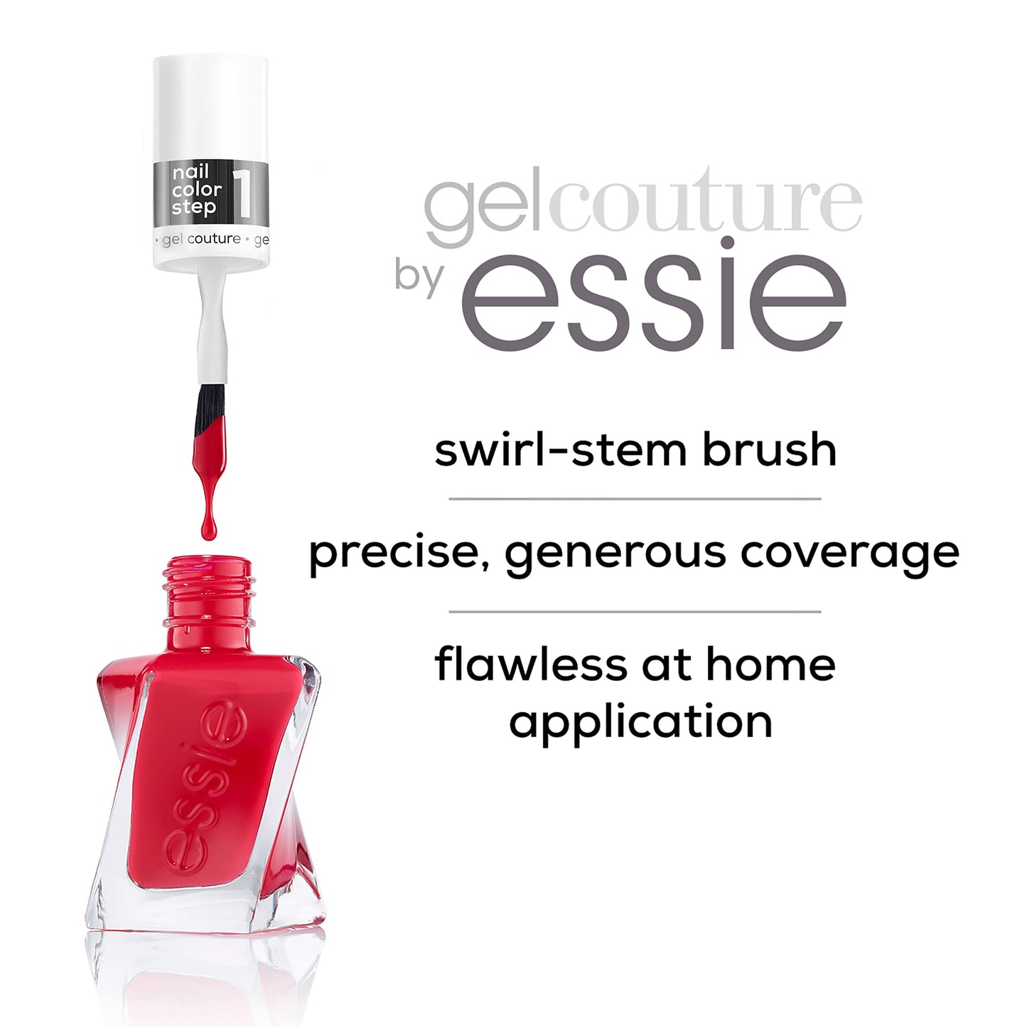 essie Gel Couture Longwear Nail Polish, Scarlet Red, Rock the Runway, 0.46 Ounce (Pack of 2)