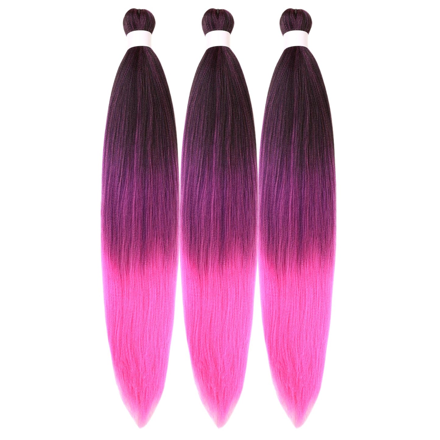 Ombre Purple Braiding Hair Pre Stretched Kanekalon Box Braiding Hair 26 Inch (Pack of 3)