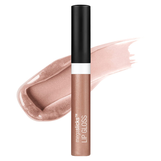 wet n wild MegaSlicks Lip Gloss, Ultra-Glossy, Vitamin-E Enriched, Ultra-Gloss High Shine Moisturizing, Cruelty-Free & Vegan - Rose Gold