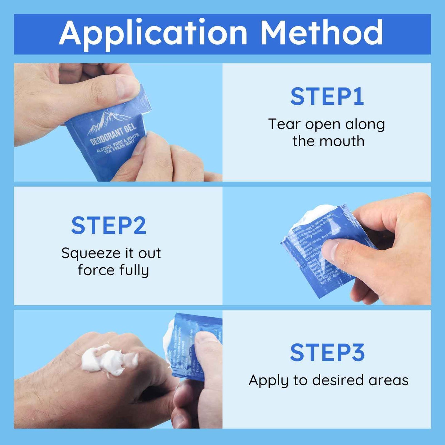 fafortune 0.14oz Bulk Deodorant Gel Individually Wrapped,Trial Size Deodorant Mini Travel Size,Natural Mint And White Tea & Aluminum Free,Great for Travel Homeless Shelters Charities Hotels (200)