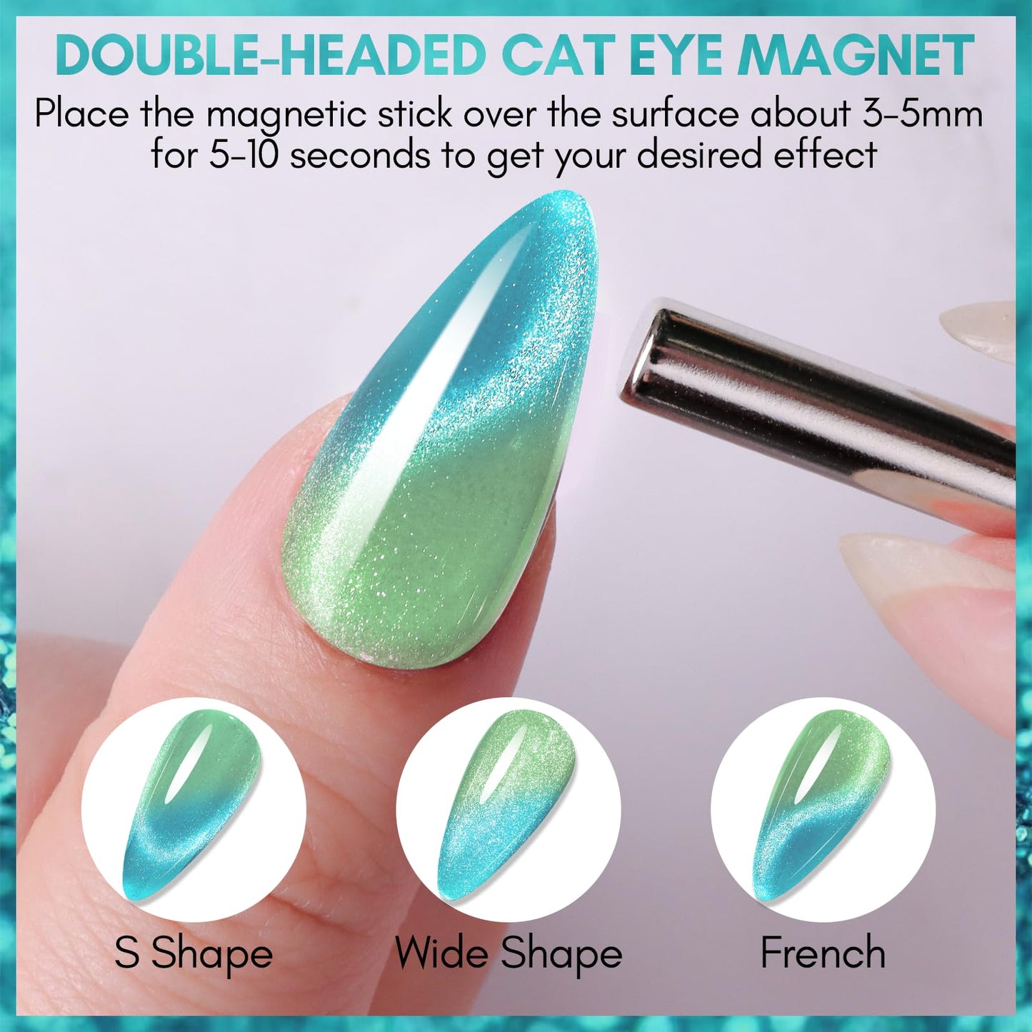 Makartt Cat Eye Gel Nail Polish - 10ML Reflective Glitter Gel Polish with Cat Eye Magnet for Nails Temperature Changing Magnetic Nail Polish Gel UV LED DIY Nail Art Salon Home Gift(Olive Catway)