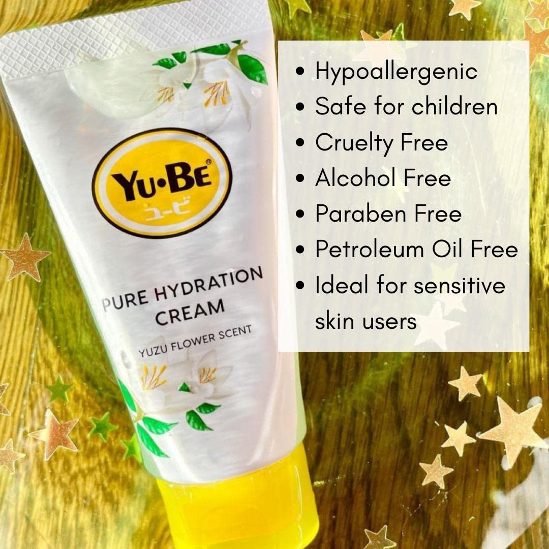 Yu-Be Yuzu Pure Hydration Cream (Duo): Body & Hand Cream - Vegan Skin Care Cream for Sensitive & Dry Skin - Soothing Yuzu Flower Extract - Day & Night Moisturizer- 1.35 Fl Oz