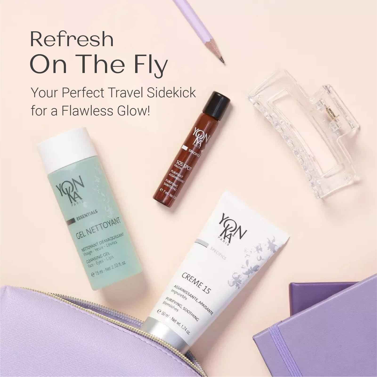 Yonka Gel Cleanser | Gentle Foaming Face Wash & Makeup Remover | Cleanses Pores and Balances Skins pH with Red Algae & Amino Acids | For Acne Prone & Oily Skin | Paraben-Free | Travel Size 2.53 fl oz