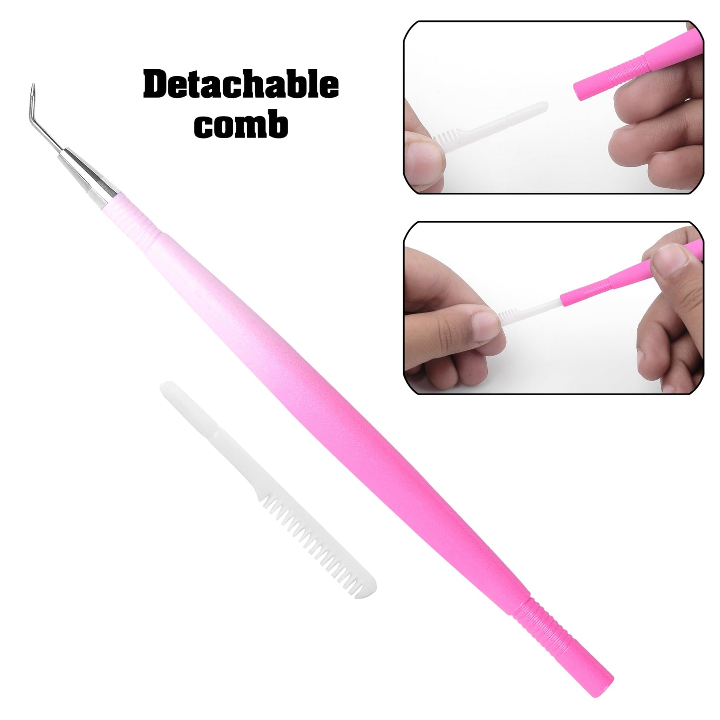 Zane L.A. Nano Fiber Tip Professional Eyelash Extension Tweezers, a pack of 4, Quality tweezers made with Japanese Stainless Steel, FREE Eyelash Separator. (Pink and White)