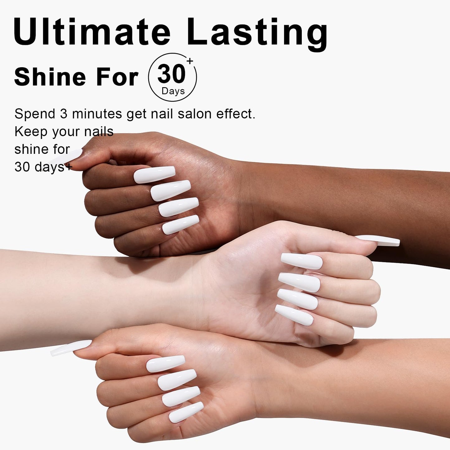 L'UGX Gel Nail Polish White Christmas Gel Polish 15ML Soak Off UV French Tip Gel Colors for Nails Art DIY Manicure & Pedicure at Home Salon Holiday Gifts for Women LGS-701