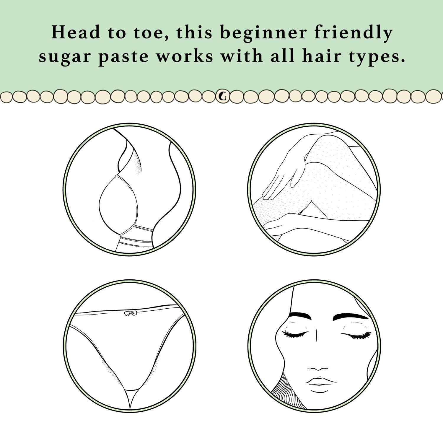 Greenhaus Deco. Boutique Sugar Paste - Firm Beginner Friendly Sugar Wax Hair Removal at Home (5 oz. Sugar Paste)