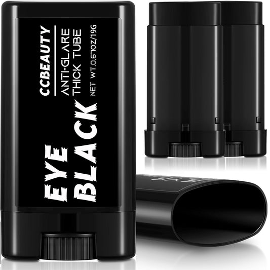 CCBeauty 2Packs Eye Black Baseball Bulk, Drip Stick EyeBlack Football Sport Accessories, Grease Black Face Body Paint for Softball Gear, Skeleton Clown Makeup for Halloween Cosplay Costume Party