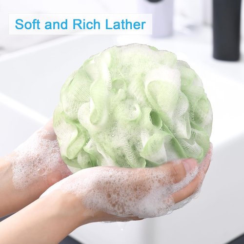 AmazerBath Loofah Sponge 75g/Piece, Loofah for Men Body Scrubber - Bath Sponge Loofa Set of 4 Black (Large)
