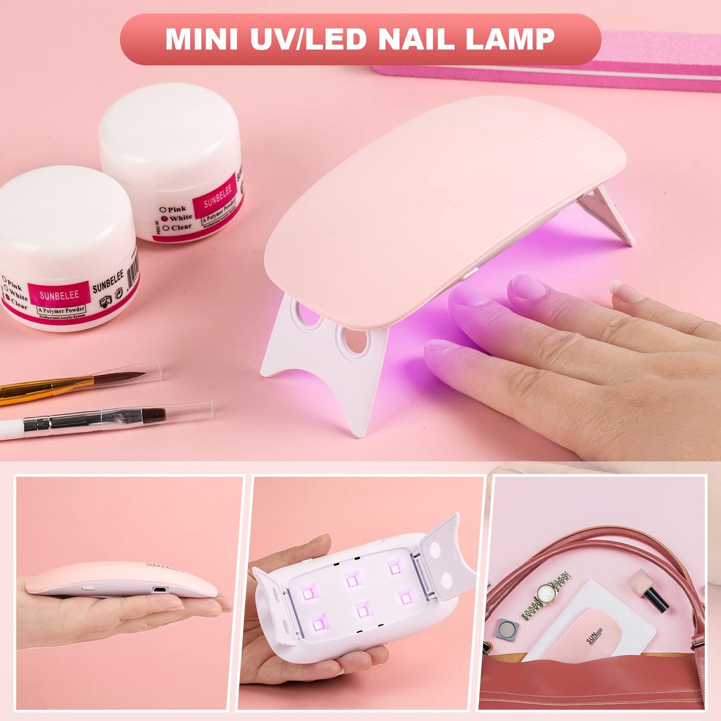 Acrylic Nail Kit for Beginners with Everything, with Professional Gel Nail Polish Kit with UV Light Nail Kit Set Acrylic Powder Kit Nail Art Tips Nail Art Decoration, DIY Nail Art Tool Nail Supplies