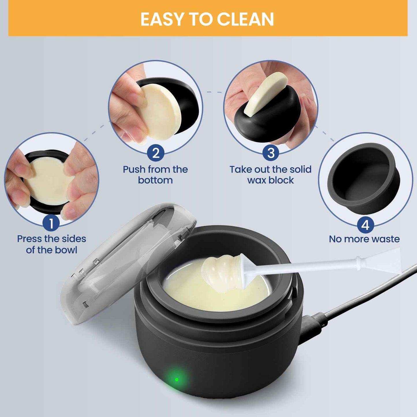 SUERBEATY Ear Nose Wax Kit Men, Nose Hair Waxing Kit for Men, Ear Hair Removal Wax 100g, 20 Pcs Nose Applicator, 15-20 Times, Usb Rapid Heating, Constant Temperature, Painless, Black