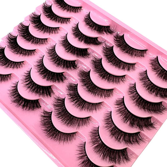 AMSDCN 14/16 Pairs Fluffy mix Lashes 10-25mm 3D Mink Lashes Long Thick Natural False Eyelashes Wholesale Lashes (H07#)