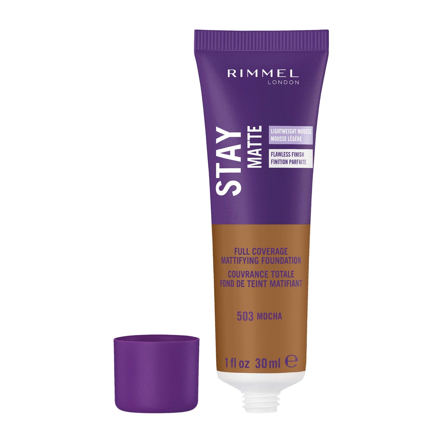 Rimmel London Stay Matte Liquid Mousse - 503 Mocha - Foundation, Lightweight, Shine Control, Oil-Free, 1oz