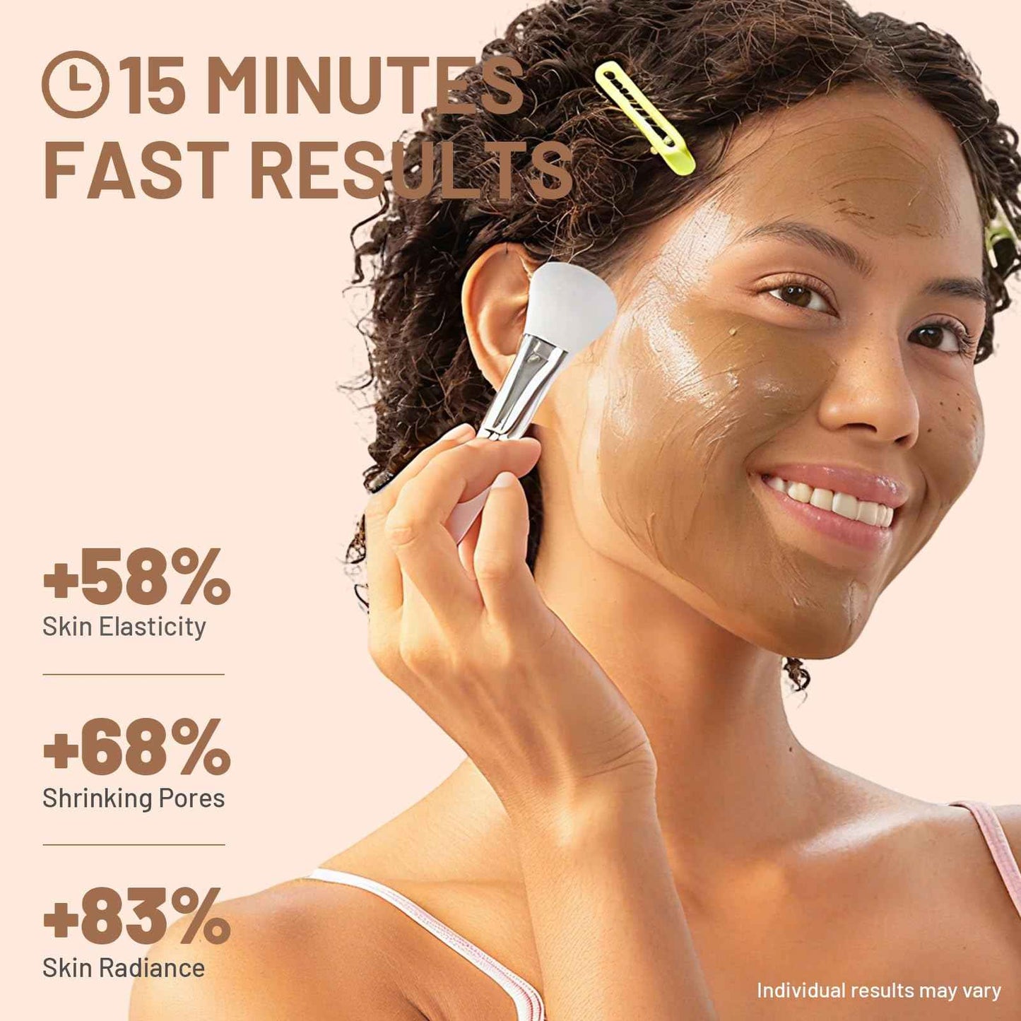 ICIKOL Large Clay Mask for Face, 15 Minutes Visible Pore Minimizing, Sebum Controling and Age-Defying Mud Masks, Brush Included, Red, 5.3 oz