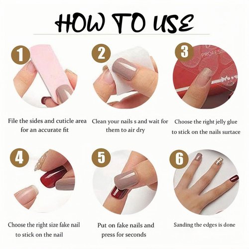 Christmas Press on Nails Short Almond Fake Nails, Xmas Hat Tip Nails Press Ons with White Snowflake Bow Designs Glue on Nails Full Cover False Nails Glossy Acrylic Nails for Women 24Pcs