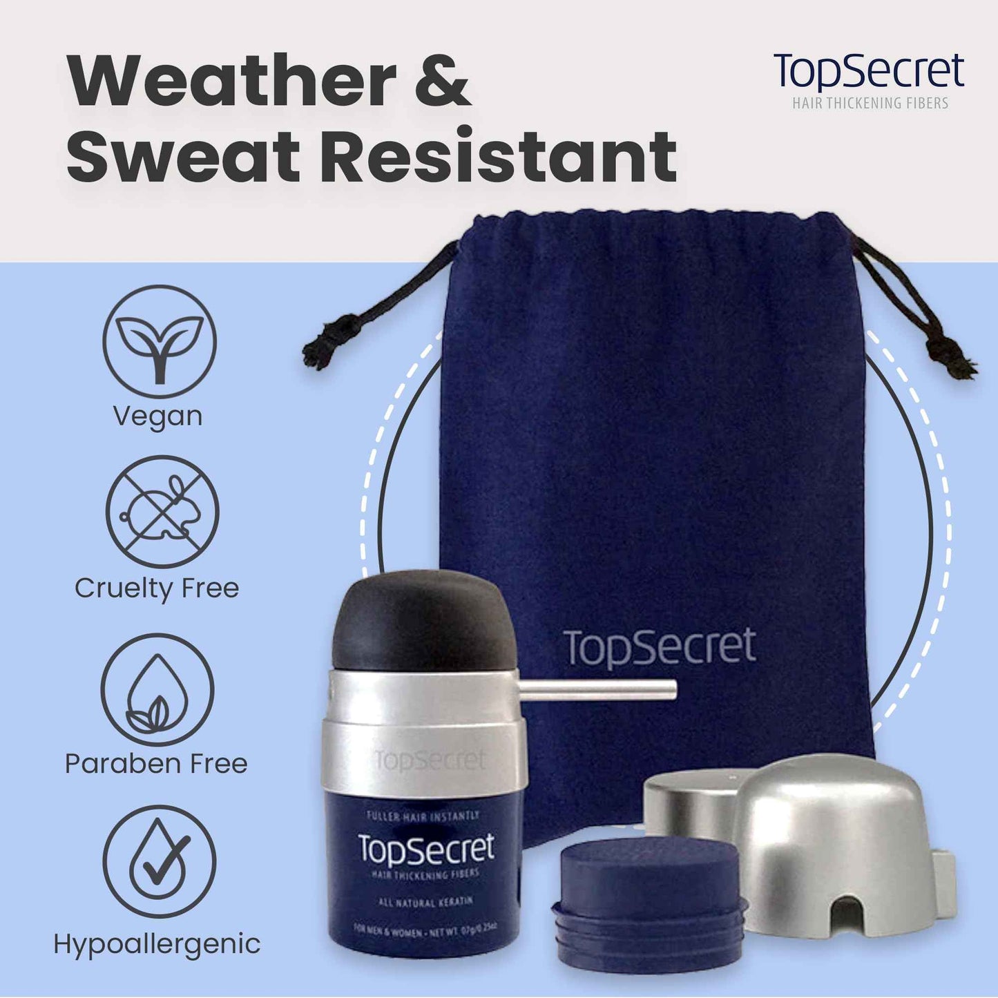 Top Secret Hair Thickening Building Fibers Applicator Included - Undetectable & Natural Hair Filler for Men & Women - Instantly Fill In Thinning Hair - Weather & Sweat Resistant (Blonde, Regular)